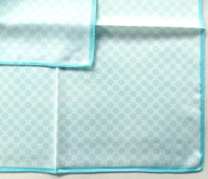 Celine Vintage Handkerchief Logo Monogram Blue 20 x 20 inches