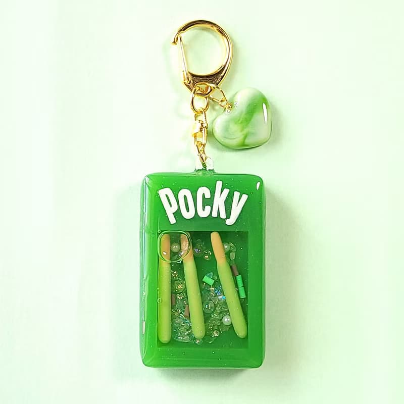 個人化 抹茶Pocky流沙+愛心巧克力 鑰匙圈 英文名字 Shaker