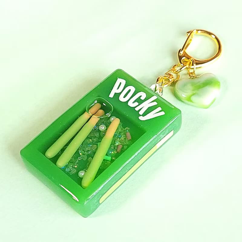 個人化 抹茶Pocky流沙+愛心巧克力 鑰匙圈 英文名字 Shaker