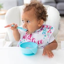 Bumkins 寶寶矽膠餐碗組(水藍)