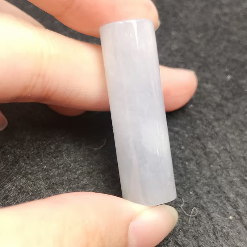 冰種淡紫翡翠圓玉印 | 天然緬甸玉A貨翡翠 | 送禮