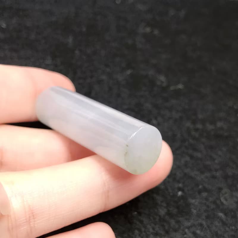 冰種淡紫翡翠圓玉印 | 天然緬甸玉A貨翡翠 | 送禮