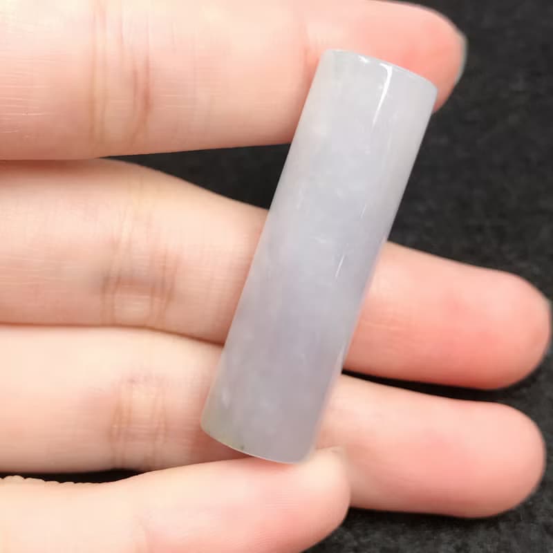 冰種淡紫翡翠圓玉印 | 天然緬甸玉A貨翡翠 | 送禮