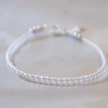 白水晶-四月誕生石-925 SILVER 白水晶2.5mm- 細緻手鏈