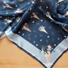SCARF : Flower Cones (Blue)
