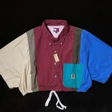 REGETHER 古著改製TOMMY HILFIGER 拼接縮腰襯衫-14
