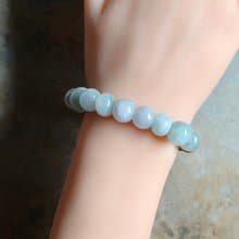 天然緬甸翡翠糯冰淡藍紫綠算盤珠/圓珠 手串手鍊