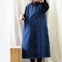 靛藍牛仔背心長洋裝