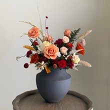 【不凋花乾燥花】高雅橘紅色不凋花桌花