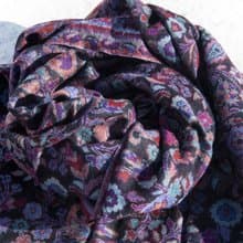 喀什米爾Cashmere 編織羊絨圍巾 純羊毛圍巾披巾 戒指絨披肩-花朵