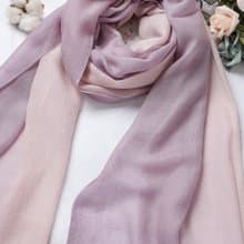新款Cashmere羊絨圍巾/披肩 漸層 戒指絨 淡紫粉韻 四季適用