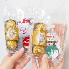 聖誕節禮物贈品 聖誕擦手巾+金莎巧克力3顆入 (4款隨機出貨) 禮物