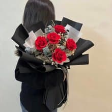 紅色永生玫瑰花束 情人節花束