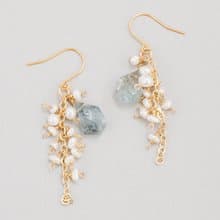 モスアクアマリン 淡水パール ピアス イヤリング ピアスチャーム