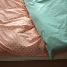 Made in korea Pink green Cotton bedding set, S D Q K size duvet cover set  被套組