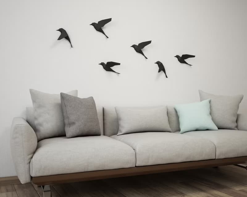 【數位】3D Papercraft Birds on wall, DIY paper sculpture, origami (Digital PDF template)