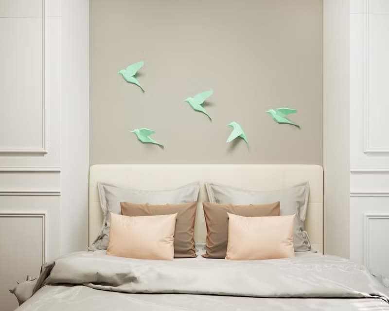 【數位】3D Papercraft Birds on wall, DIY paper sculpture, origami (Digital PDF template)