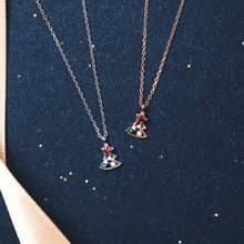 L'amour 聖誕樹頸鏈 (白金色)