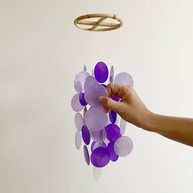 DIY-KIT | Danish Mansion_Violet Circle |Capiz Shell Wind Chime Mobile | #0-455