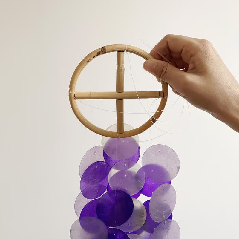 DIY-KIT | Danish Mansion_Violet Circle |Capiz Shell Wind Chime Mobile | #0-455