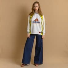 Adidas Big logo Sweatshirt Unisex Size XS Yellow Jumper 7843