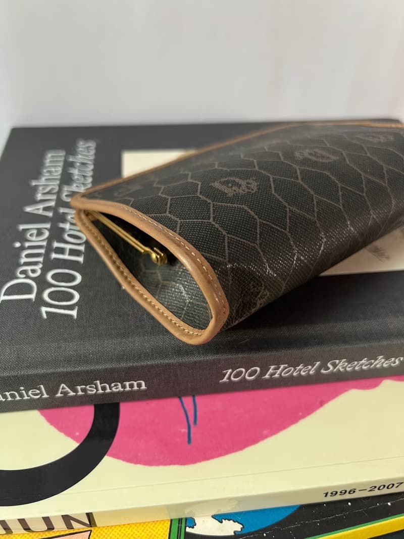 Dior啡色中古蜂巢口金零錢包手袋手拿包 日本中古vintage