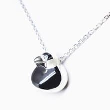 シルバー文鳥ペンダントSV925【Pio by Parakee】Java sparrow pendant