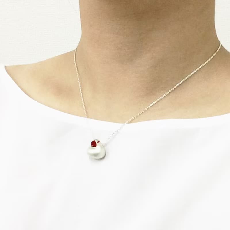 シルバー文鳥ペンダントSV925【Pio by Parakee】Java sparrow pendant