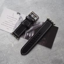 黑色蘋果Applewatch錶帶Ultra錶帶 手工牛皮刻字禮物 訂製顏色