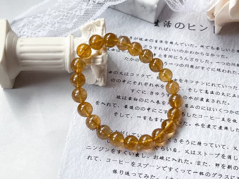 【一物一圖】冰透8.5mm黃碧璽 電氣石手鍊