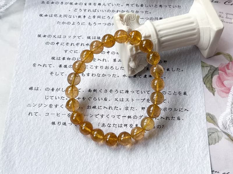 【一物一圖】冰透8.5mm黃碧璽 電氣石手鍊
