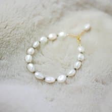 【健康・富・長寿・純潔】 幸せを運ぶ ケシパールとパイライトのブレスレット　6月誕生石