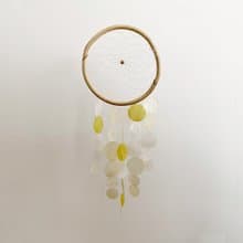 DIY-KIT|Ricotta Cheese Delicious(L)-Yellow-Circle|Shell Wind Chime Mobile|#0-559