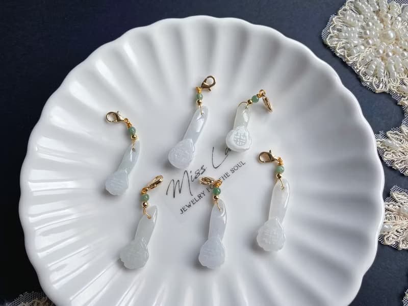 天然緬甸玉翡翠 如意 吉祥如意 隨意扣 項鍊手鍊配飾 禮物