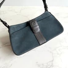 絕版古董包 Loewe灰藍拼皮腋下包 側背包 單肩包 復古包 中古包