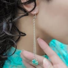 滴露耳環(綠+金粉款)