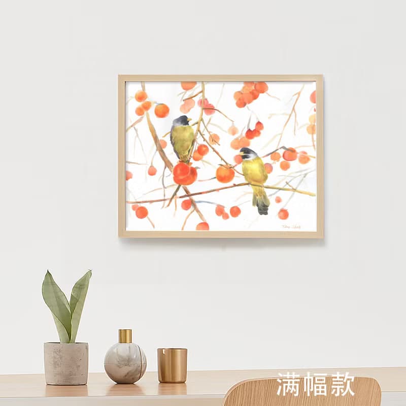 事事如意+報喜鳥/開運掛畫/吉祥如意裝飾畫/餐廳客廳佈置/開運禮