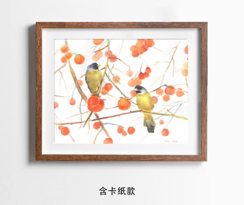 事事如意+報喜鳥/開運掛畫/吉祥如意裝飾畫/餐廳客廳佈置/開運禮