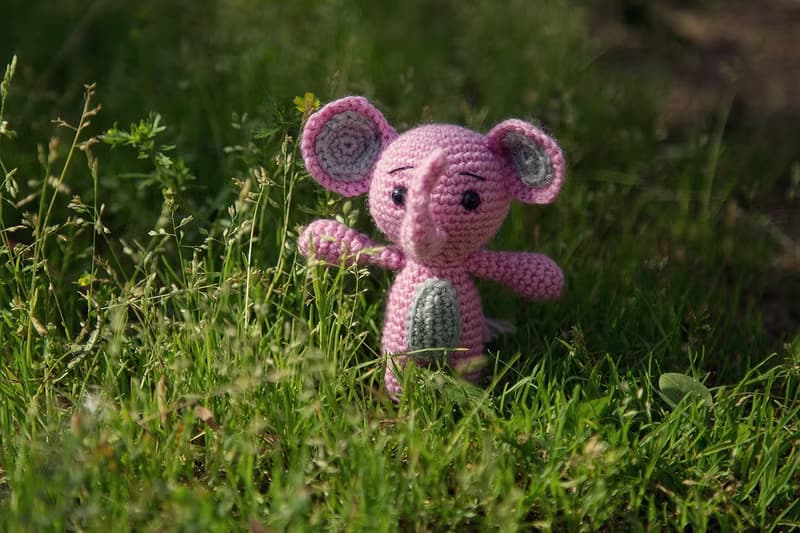 Crochet elephant, Crochet elephant 3,5 inch Stuffed toy, elephant toy