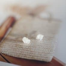 小雪山  白水晶原石晶簇耳環耳釘