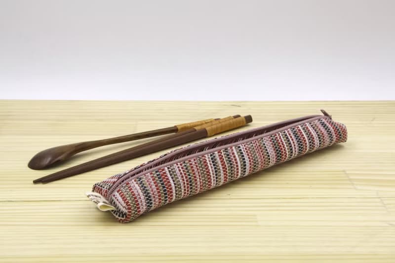 【紙布家】紙線編織 小餐具袋 波紋紅