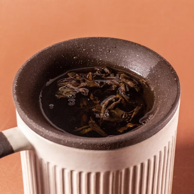 粉引白-直紋馬克杯550ml泡茶杯、內膽、蓋 三件式