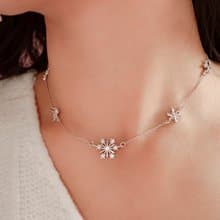 CRYSTAL | 雪花 * 金色 銀色 玫瑰金 鋯石 雪花項鍊