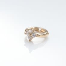 14K Flower CZ Earring 花鑽耳扣耳環 (內徑5mm) (單個)