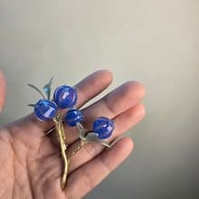 藍梅。胸針。沾浸藝術花。飾物。生日禮物