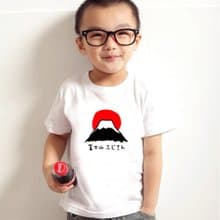富士山 #1 兒童短袖T恤 白色 日本 太陽 童裝嬰幼兒 110cm~150cm