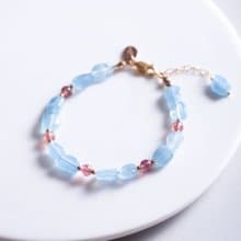 海藍寶草莓晶手鍊