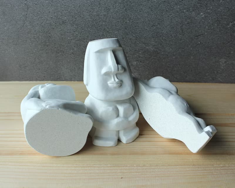 水泥摩艾 Moai－白水泥擴香石款 發呆摩艾 想想摩艾 懶洋洋摩艾