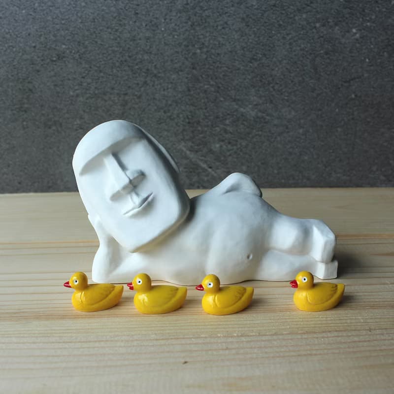 水泥摩艾 Moai－白水泥擴香石款 發呆摩艾 想想摩艾 懶洋洋摩艾