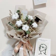 sueing_blossom  乾燥棉花花畢業花束
